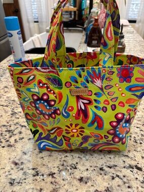Consuela Lime Green Multicolor Floral Mini Tote